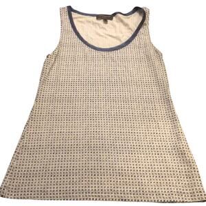 Banana Republic Luxe Touch Blue & White Tank Top Women's Medium